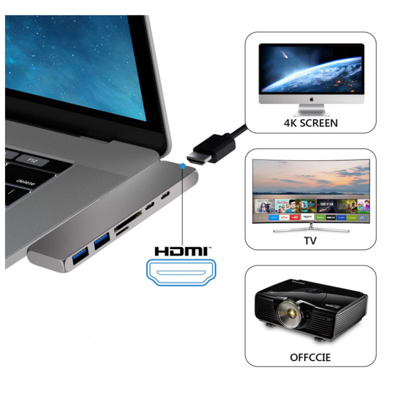 Compatible with Apple, Dual Type-C Hub Adapter for MacBook Pro & Air Compatible with Apple, Dual Type-C Hub Adapter for MacBook Pro & Air